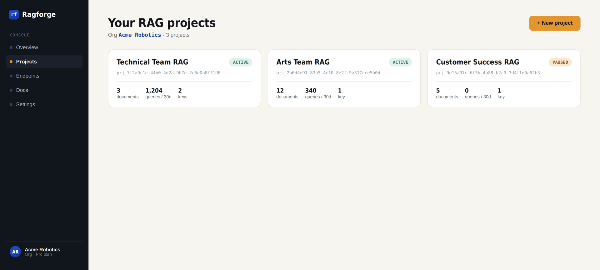 Ragforge - RAG-as-a-Service Platform screenshot 2