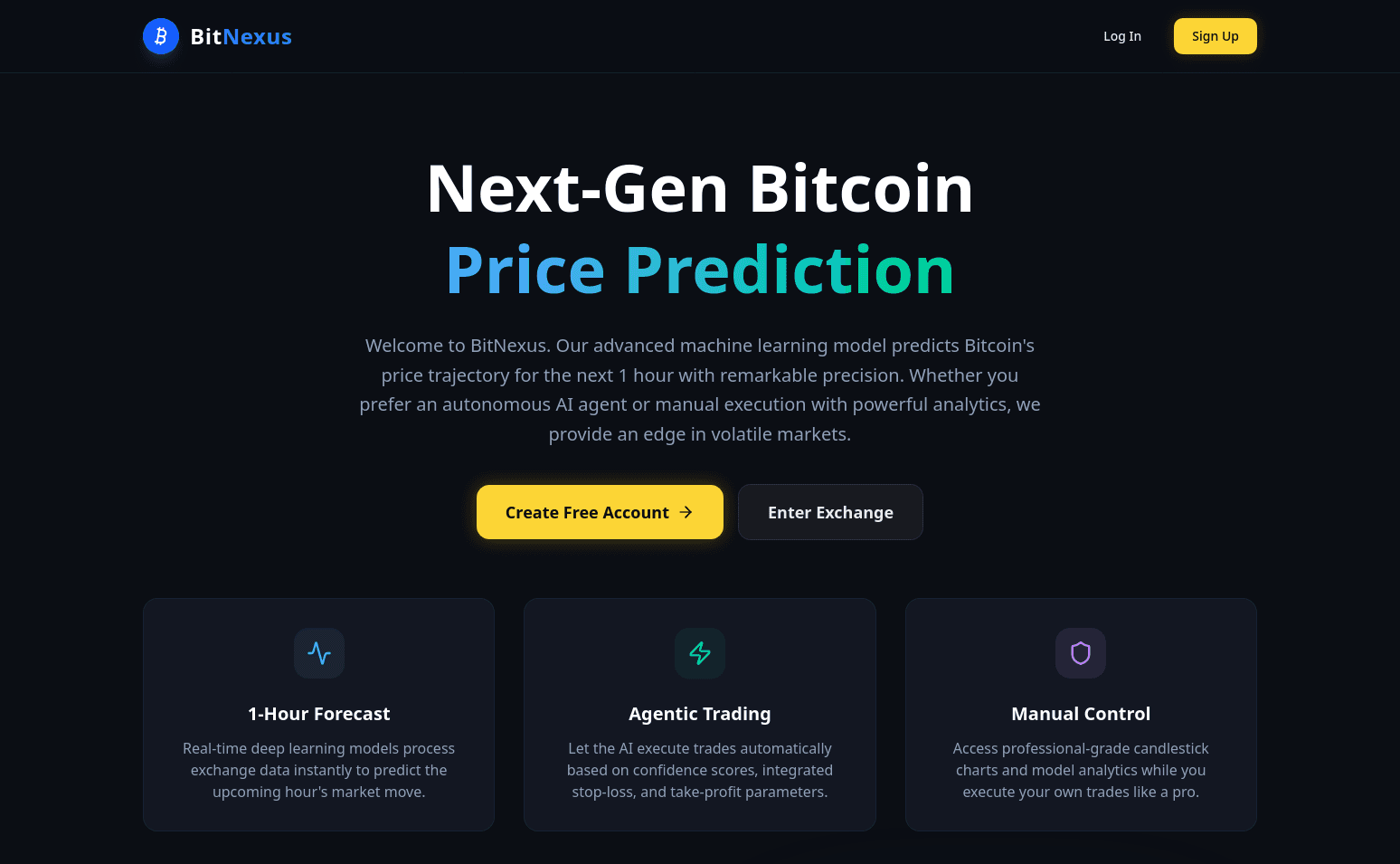 BitNexus - AI Bitcoin Price Prediction Platform screenshot 1